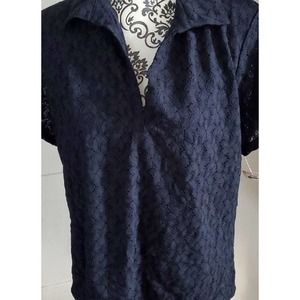 Style & Co. navy blue lace, short-sleeve